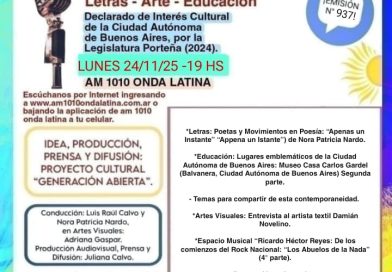Generación Abierta en Radio: Emisión N° 937,                                          Lunes 24 de Noviembre de 2025