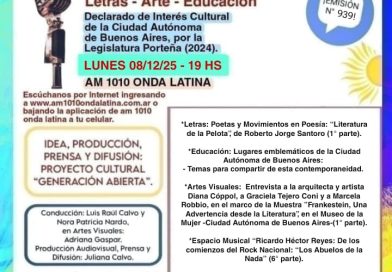 Generación Abierta en Radio: Emisión N° 939,                                          Lunes 8 de Diciembre de 2025