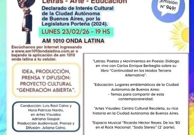 Generación Abierta en Radio: Emisión N° 949,                                          Lunes 23 de Febrero de 2026