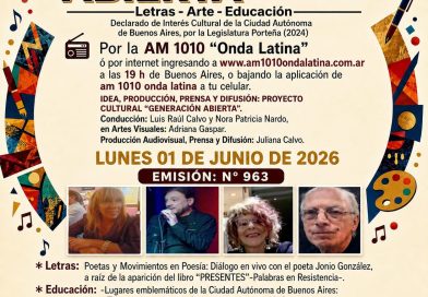 Generación Abierta en Radio: Emisión N° 963,                                          Lunes 01 de Junio de 2026