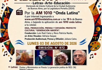 Generación Abierta en Radio: Emisión N° 972,                                          Lunes 03 de Agosto de 2026
