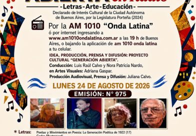 Generación Abierta en Radio: Emisión N° 975,                                          Lunes 24 de Agosto de 2026