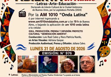 Generación Abierta en Radio: Emisión N° 976,                                          Lunes 31 de Agosto de 2026